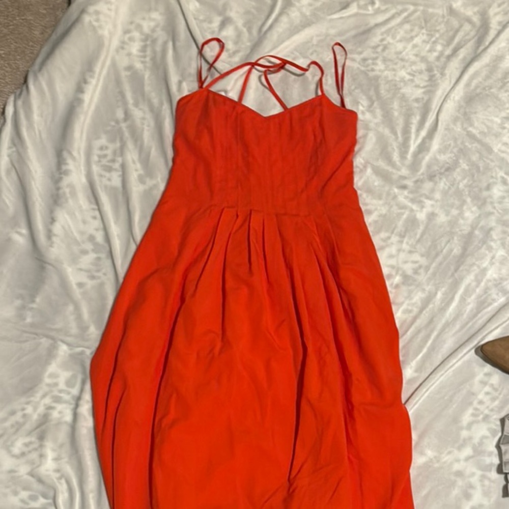 Banana Republic Factory Vibrant Orange Midi Dress